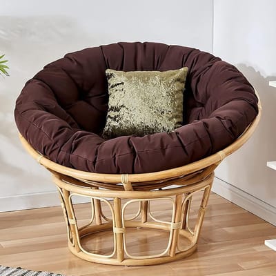 Hangstoel Kussen - Zitkussen Tuinstoel - Ontspannen Buiten - UV-bestendig Buitenstof - 110x110 cm - Bruin
