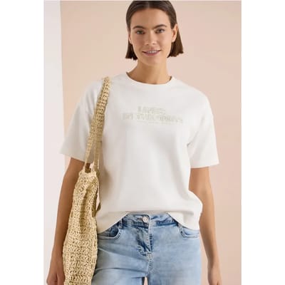 Sweatshirt met korte mouwen en borduursel