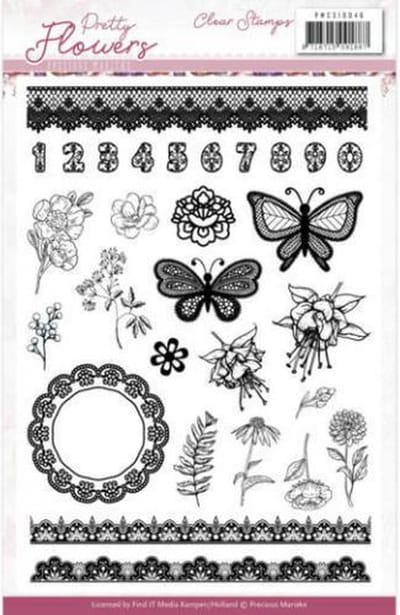 Precious Marieke - Clearstamp - Pretty Flowers - PMCS10046