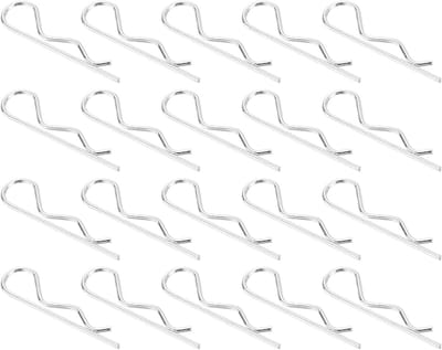 40 stuks 3 mm x 80 mm verzinkt koolstofstaal R-veerstekkers R-clips splint veerbevestiging voor huishoudelijke apparaten, sporttoestellen, autoreparatie (wit)