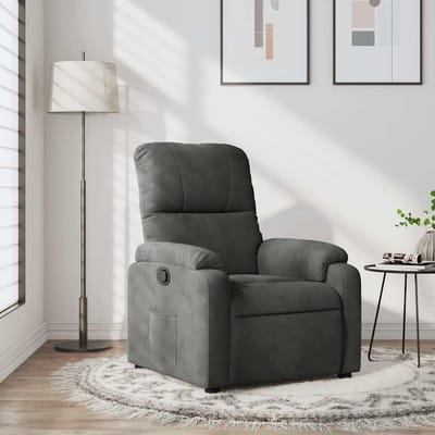 Leunstoel Comfort - Relaxfauteuil - Ontspannen Zitten - Handmatige Ligfunctie - 75 x 103.5 cm - Donkergrijs