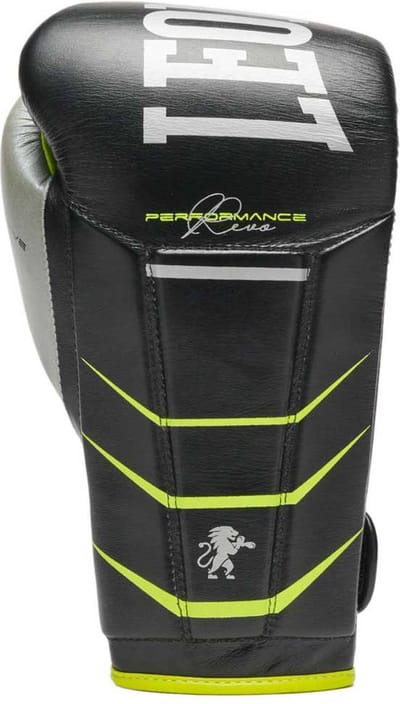 Leone1947 Revo Fluo Leer Kunstmatige Bokshandschoenen Zwart 12 oz