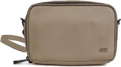 Bear Design Eleonora Leren Schoudertasje - Crossbody Tas - Veel Opbergen Vakken met Ritsen - Feather