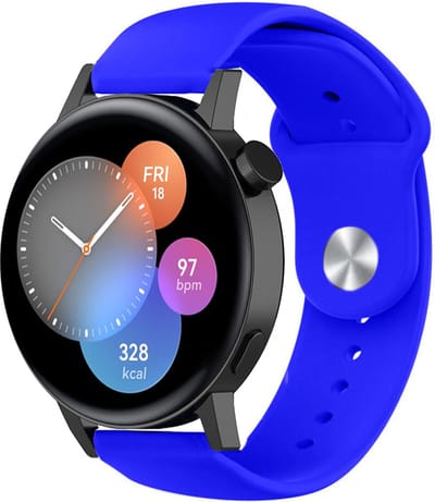 Strap-it Siliconen sport bandje - geschikt voor Huawei Watch GT 2 42mm / GT 3 42mm / GT 3 Pro 43mm - blauw