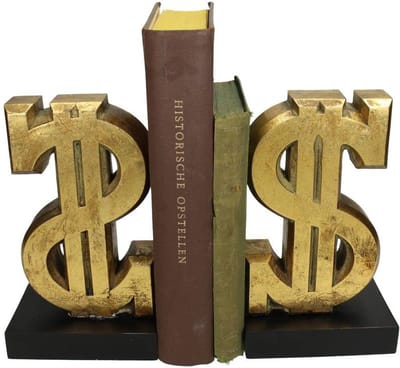 Kersten - Boekensteun Dollarteken - Goud - 24x9x21cm