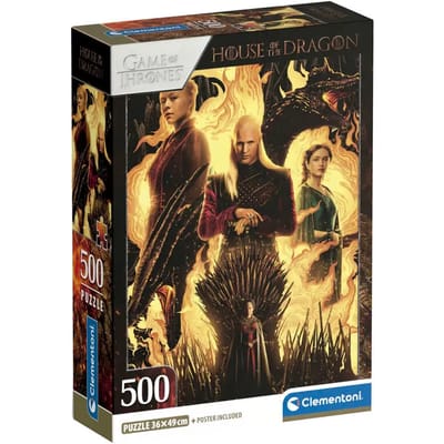 Clementoni - Puzzel - 500 Stukjes - House of Dragon - Compact Box - Puzzel Voor Volwassenen