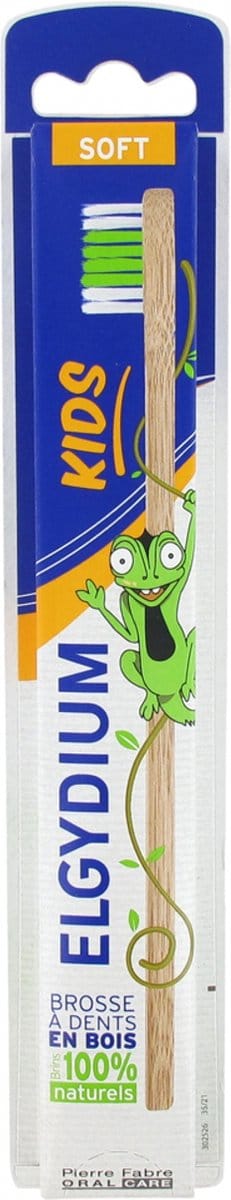 Elgydium Kinder Houten Tandenborstel Zacht (Kleur : Kameleon)