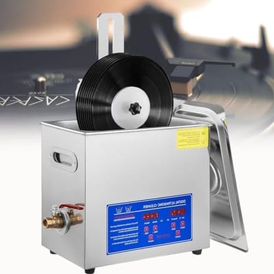 Ultrasone Reiniger - Plaat Reiniger - Vinyl Verzamelingen Onderhouden - Geavanceerde Geluidsgolf Technologie - 6 Liter - Zilver
