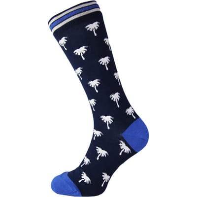 Ted Baker Londen Mini Palmboom Bedrukt Blauw Herensokken MXSBISTORTXH9M
