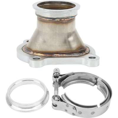 2.5in Uitlaat Turbolader Flens met V Band Klem 4 Bouten Roestvrij Staal Sterke Afdichting Geschikt Voor CT26 beige