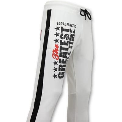 Exclusieve Sweatpants Heren - Muhammad Ali Trainingsbroek - Wit