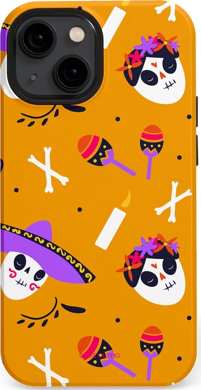 Casetastic Hoesje Geschikt voor Apple iPhone 13 Mini Magsafe - Stijlvolle Beschermende Duo-layer Case - Viva Muertos