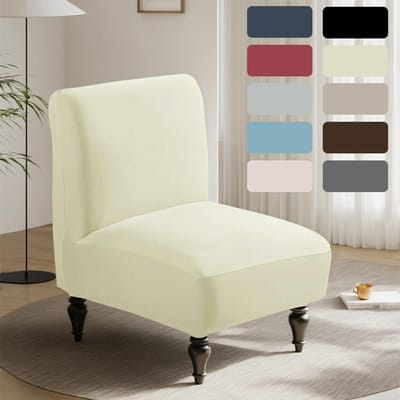 Housse de tabouret grasse en soie de lait de bufflonne imperméable élastique Housse de fauteuil simple Housse de chaise d'hôtel Housse de protection 33*46.6*22.9 cm