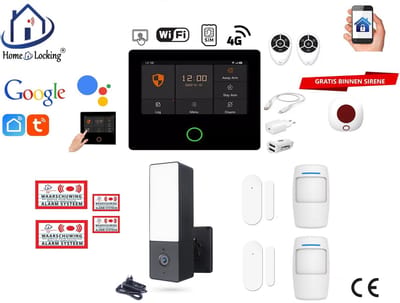 Draadloos alarmsysteem voor woning/camper/boot/caravan werkt met wifi en sim kaart en met spraakgestuurde apps. (Nederlands of Frans stem en tekst) ST01A-42