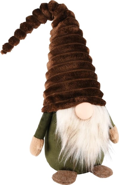 Dekoratief | Pop gnoom, groen/bruin, stof, 18x13x47cm | A245339