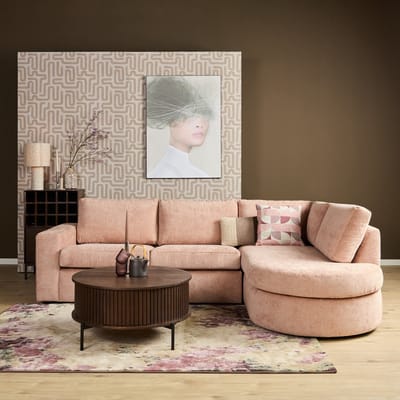 Starfurn MySofa Alma Hoekbank Roze 2,5 zits+Divan Rechts