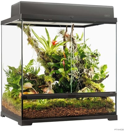 Exo Terra Pro Terrarium Zwart | Advanced Natural Terrarium 60×45×60 cm met 3-traps ventilatie
