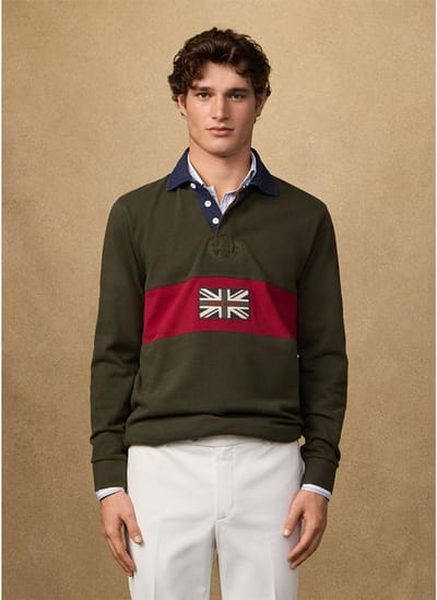 Hackett Hm5700010 Lange Mouw Poloshirt Groen L Man