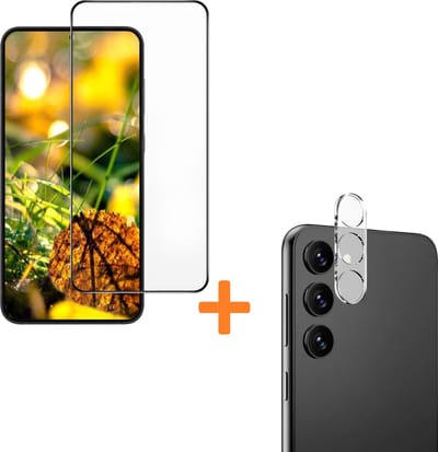 Volledige Dekking Scherm Tempered Glass Screen Protector + Camera lens Beschermer Transparant Geschikt voor: Samsung Galaxy S23