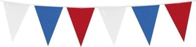 Vlaggenlijn 10 meter - Rood/Wit/Blauw - Vlaggenlijn punt vlag ongeveer 10 meter