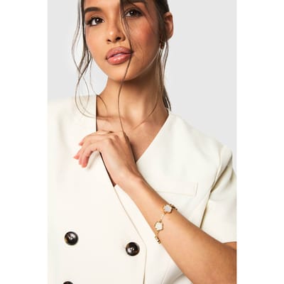 boohoo Dames Enamel Versierde Bloemdetail Armband | Goud
