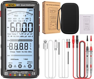 Digitale Multimeter - Universele Meter - Elektrische Metingen - Smart Anti-Burn - 5-inch LCD - Zwart