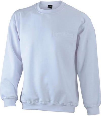 James and Nicholson Heren Ronde Zak Sweatshirt (Wit)