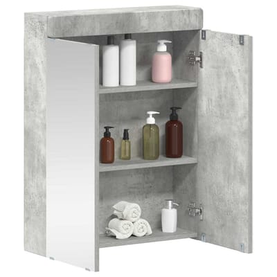 vidaXL - Badkamerspiegelkast - TULUM - Beton - Grijs - 60 - x - 16,5 - x - 78 - cm