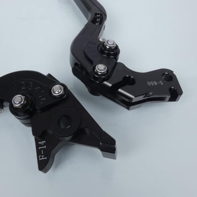 Levier Myra pour moto Suzuki 650 Sv N 1999 à 2001 alu CNC noir / paire Neuf