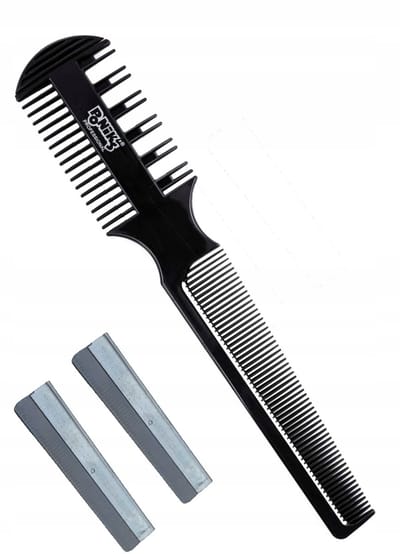 Ponik's Tempera Trimmer Scheermes voor Haar met Kam + 2 Scheermesjes - Professioneel Kappersgereedschap - Inclusief 2 Vervangbare Mesjes