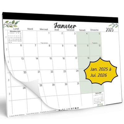 Grote Muurkalender 2025 2026 – 18 Maanden 43 x 30 cm Familie Planner