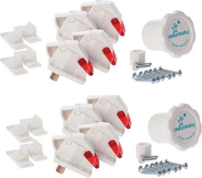 Dreambaby Zelfklevend Magneetslot 8 + 1 Key - Onzichtbaar Kinderslot voor Kastjes en Lades