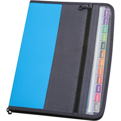 Uitbreidbare Dossiermap Blauw Dubbele Rits 13 Lagen A4 Opbergtas Bestanden Gegevens Testpapieren Accordion Dossiermap blue