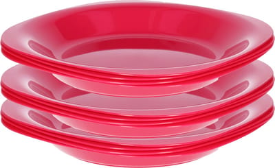 Plasticforte Verjaardag/kinderen/camping borden - 12x stuks - Dia 21 cm - roze - kunststof - onbreekbaar
