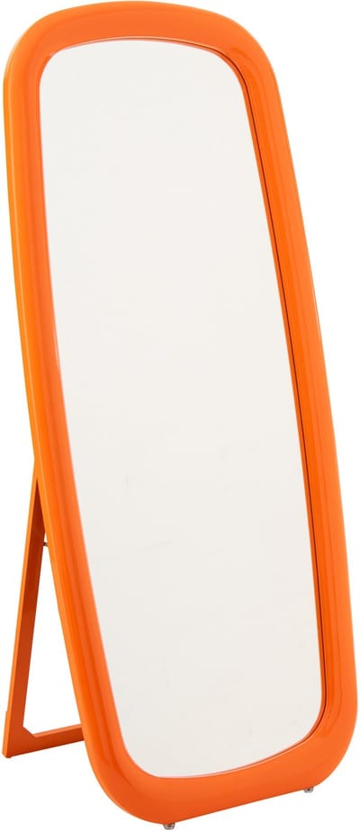 J-Line spiegel Rechthoek - polyresin - hout - oranje