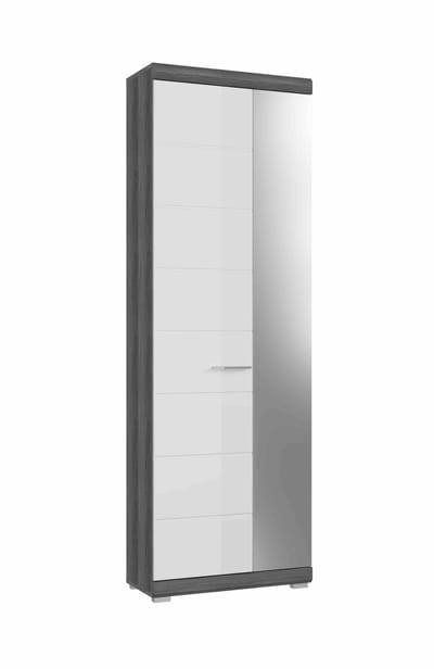 Scout kledingkast wit hoogglans MDF TZ rook zilver NB - 37x62x197cm