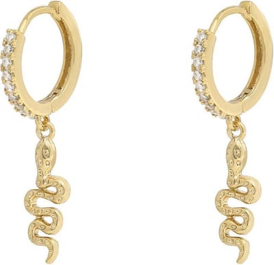 Yehwang Oorbel slang strass crystal goud