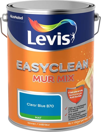 Levis - Easyclean Mur Mat Mix - Clear Blue B70 - Mengverf - 5 L