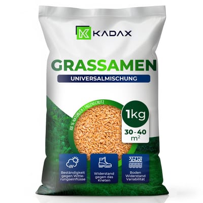 KADAX gazonzaad, graszaad, universeel gras, gazonmengsel, graszaad, gazonzaadmengsel, zaad voor robuust en esthetisch gazon (1 kg)