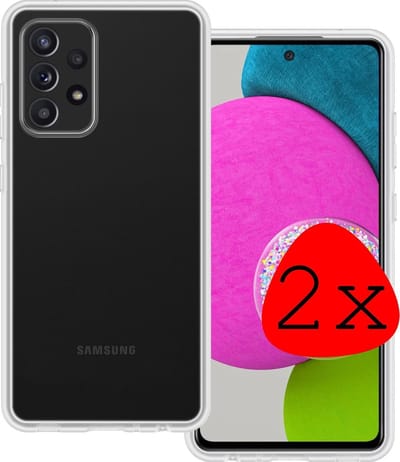Hoesje 2 Stuks - Geschikt voor Samsung Galaxy A52s 5G - Sterk & Shockproof - Case Siliconen - Back Cover - Telefoon Hoes - Transparant