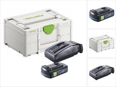 Festool energieset 1x BP 18 Li 3,0 C accu 18 V 3,0 Ah / 3000 mAh Li-Ion ( 577658 ) + TCL 6 oplader ( 201135 ) + Systainer