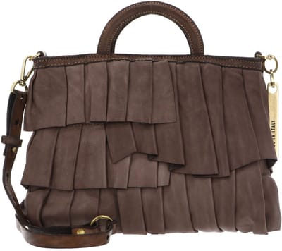 CATERINA LUCCHI Leren handtas schoudertas Sorrento Adele Shopping Bag Taupe
