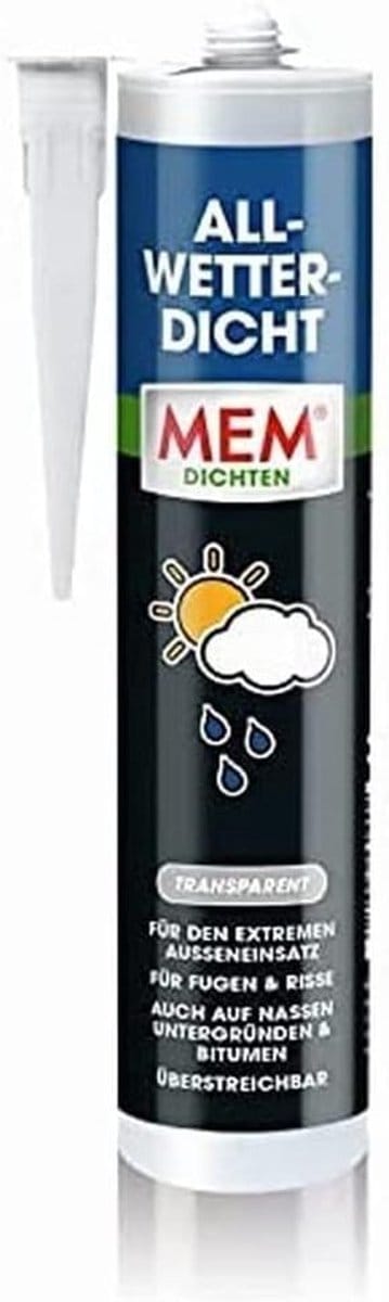 MEM All-Weather Sealant, oplosmiddelgebaseerde speciale kit, perfect voor extreme buitentoepassingen, transparant, 300 ml