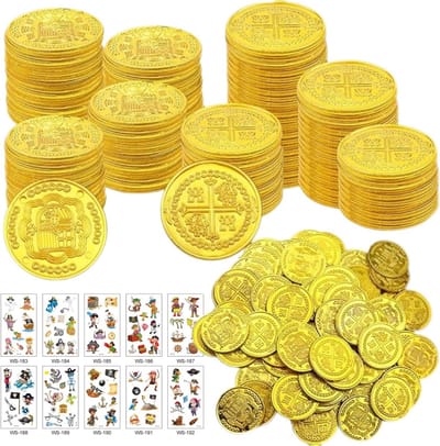 100x Speelgoed Gouden Munten - Piratenschat voor Kinderfeestjes en Evenementen