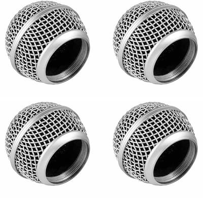 Allecto - Metalen Microfoonkoppen - Microfoon accessoires - Hoogwaardige geluidskwaliteit - Zilver - Compatibel met SM58 - Ideaal voor muzikanten e...