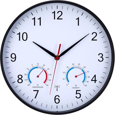 Wandklok - Radio gestuurd - Precieze tijd - Stil geen tikken - 30cm - Zwart wit