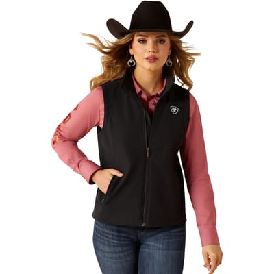 Softshell paardenrijjas zonder mouwen voor dames Ariat Logo