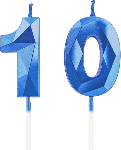 Verjaardagskaarsen Cijfer - Taart Decoratie - Feestelijke Gelegenheid - Niet-toxisch Materiaal - 5 x 5 x 12.5 cm - Saffier Blauw