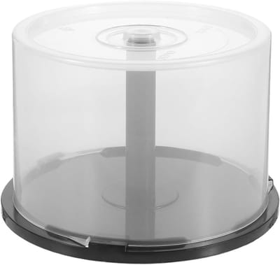 Dailygoods - Alipis CD-opbergcontainer met deksel, transparante kunststof CD-houder voor 50 CDs/DVDs, krasbestendig, praktisch voor kantoor en thuis