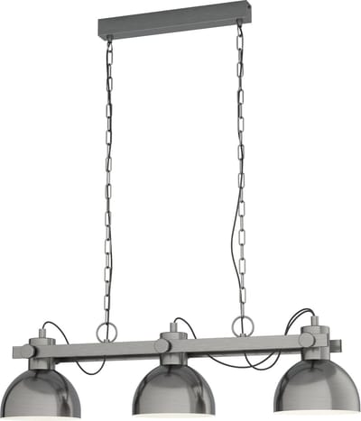 EGLO Lubenham 1 Hanglamp - 3 lichts - E27 - Nikkel Antiek - Crème